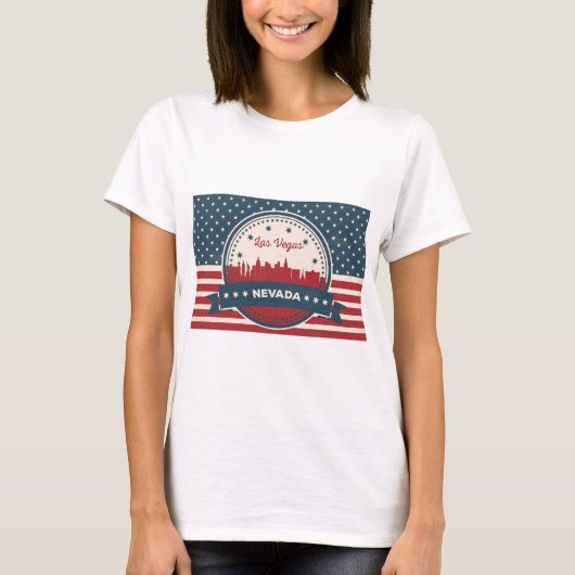 Retro Las Vegas Skyline T-shirt (Voorkant)