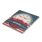 Retro Las Vegas Skyline Tegeltje (Zijkant)