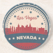 Retro Las Vegas Skyline Zandsteen Onderzetter (Voorkant)