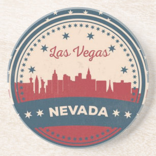 Retro Las Vegas Skyline Zandsteen Onderzetter
