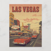 Retro Las Vegas Strip Drive Briefkaart (Voorkant)