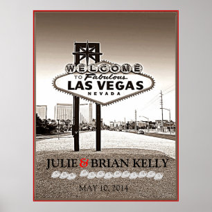 Retro Las Vegas Trouwgastboek Poster