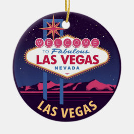 Retro Las Vegas Welkomstbord Keramisch Ornament