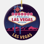 Retro Las Vegas Welkomstbord Keramisch Ornament (Achterkant)