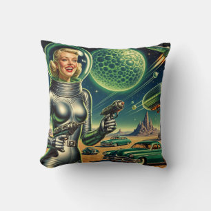 Retro Laserstraal Pin-Up Kussen