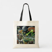 Retro Laserstraal Pin-Up Tote Bag (Achterkant)