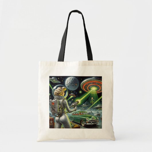 Retro Laserstraal Pin-Up Tote Bag (Voorkant)