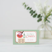 Retro Lash extensie wimpers schoonheidsspecialiste Visitekaartje (Staand voorkant)