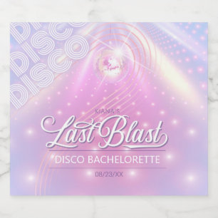 Retro Last Blast Disco Bachelorette v2 ID928 Sparkling Wijnetiket