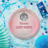 Retro Last Disco Bachelorette Custom Papieren Bordje (Feest)