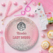 Retro Last Disco Bachelorette Custom Papieren Bordje (Feest)