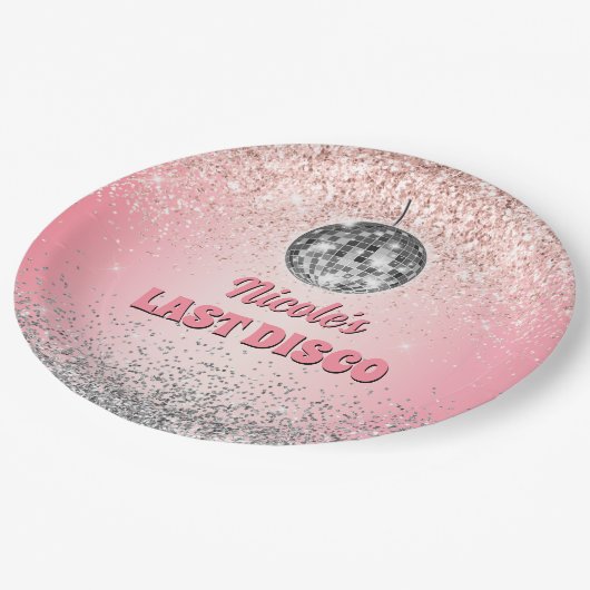 Retro Last Disco Bachelorette Custom Papieren Bordje (Gekanteld)