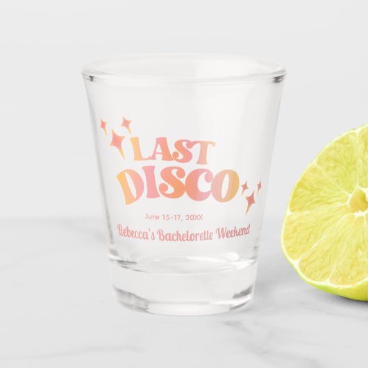 Retro Last Disco Bachelorette Party Shot Glass Shot Glas (Voorkant)