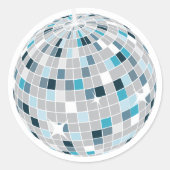 Retro “Laten we Disco” Disco Bal Sinterklaasfeestj Ronde Sticker (Voorkant)