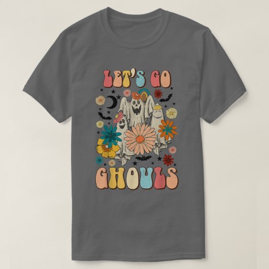 Retro Laten we gaan Ghouls Halloween Outfit Cos T-shirt (Design voorkant)
