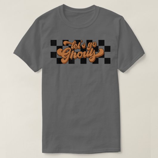 Retro Laten we gaan met Ghouls Cute Halloween Out T-shirt (Design voorkant)