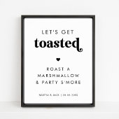 Retro Laten we geroosterd marshmallow trouwbord Poster