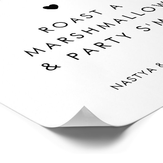 Retro Laten we geroosterd marshmallow trouwbord Poster (Hoek)