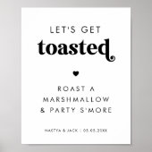Retro Laten we geroosterd marshmallow trouwbord Poster (Voorkant)