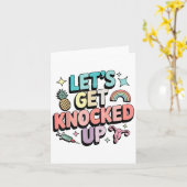 Retro Laten we krijgen knock-up IVF Fertility Tran Kaart (Gele Bloem)