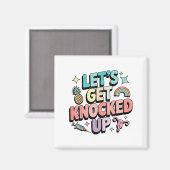 Retro Laten we krijgen knock-up IVF Fertility Tran Magneet (Voorkant / Achterkant)