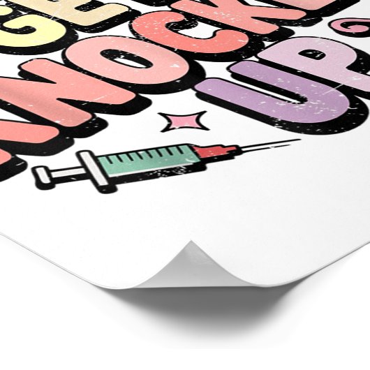 Retro Laten we krijgen knock-up IVF Fertility Tran Poster (Hoek)