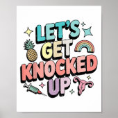 Retro Laten we krijgen knock-up IVF Fertility Tran Poster (Voorkant)