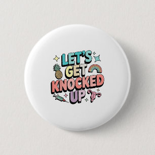 Retro Laten we krijgen knock-up IVF Fertility Tran Ronde Button 5,7 Cm