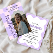 Retro lavendel foto afstuderen kaart