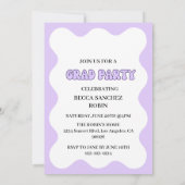 Retro  lavendel foto afstuderen kaart (Achterkant)