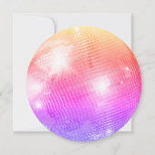 Retro Lavendel Roze Sinaasappel Disco Ball Bruilof Kaart (Achterkant)