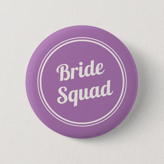 Retro Lavender Bride's Squad Bridesmaid Button (Voorkant)