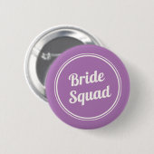 Retro Lavender Bride's Squad Bridesmaid Button (Voorkant /achterkant)