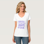 Retro Lavender Mom Year Typography T-shirt (Voorkant volledig)