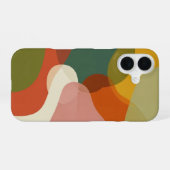 Retro Layered Organic Forms iPhone 16 Hoesje (Achterkant horizontaal)