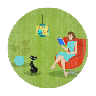 Retro Leading Woman Cutting Board Snijplank