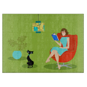 Retro Leading Woman Cutting Board Snijplank