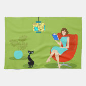 Retro Leading Woman Kitchen Towel Theedoek (Horizontaal)