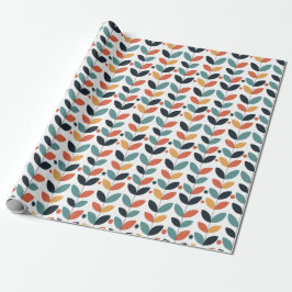 Retro Leaf Mid Century Modern Cadeaupapier