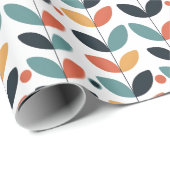 Retro Leaf Mid Century Modern Cadeaupapier (Rol Hoek)