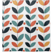 Retro Leaf Mid Century Modern Douchegordijn (Voorkant)