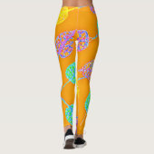 Retro Leaf Pattern Leggings (Achterkant)