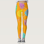 Retro Leaf Pattern Leggings (Voorkant)