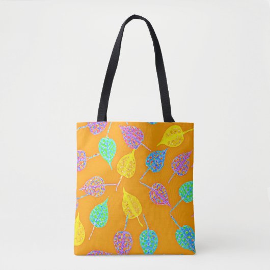Retro Leaf Pattern Tote Bag (Voorkant)