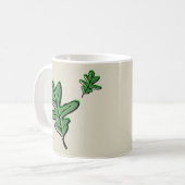Retro Leaf Print Coffee Mok (Voorkant links)