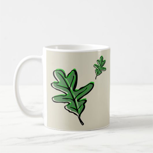 Retro Leaf Print Coffee Mok (Links)
