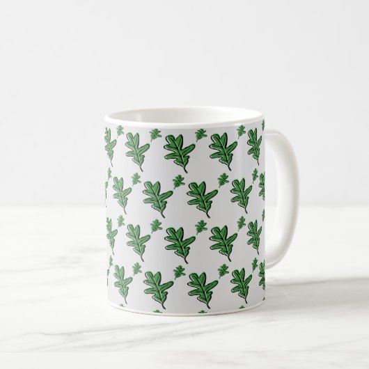 Retro Leaf Print Koffiemok (Voorkant rechts)