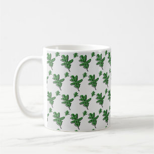 Retro Leaf Print Koffiemok