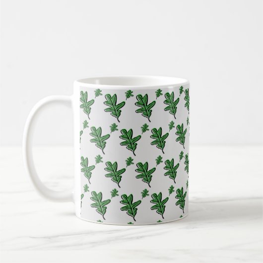 Retro Leaf Print Koffiemok (Links)