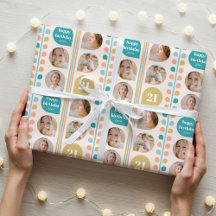 Retro Leaf Stem Custom Photo Birthday